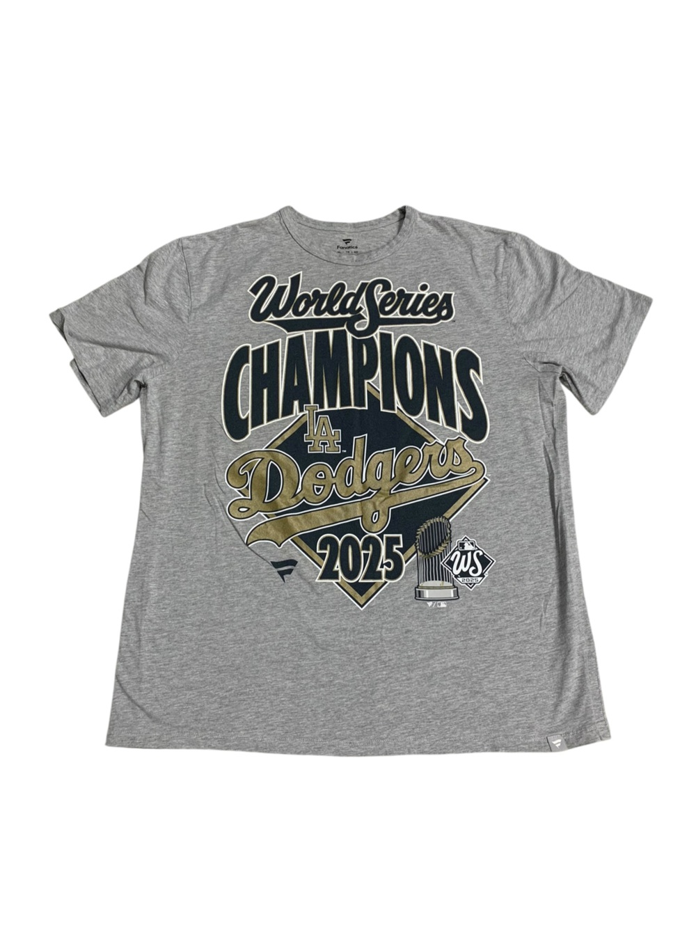 Los Angeles Dodgers 2025 World Series Champions Fanatics T-Shirt XL Gray